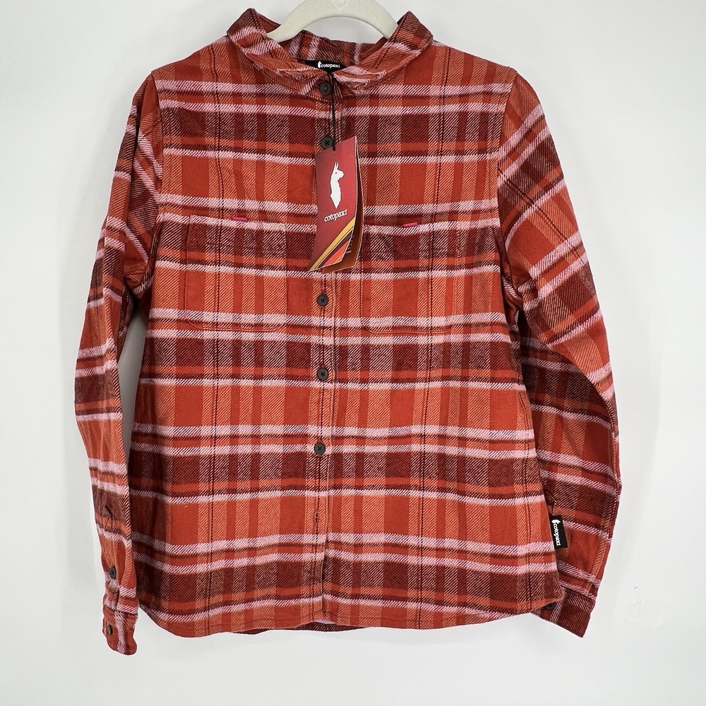 Cotopaxi Quedo Flannel Shirt Women's M Chestnut Plaid Organic Cotton NWT‎
